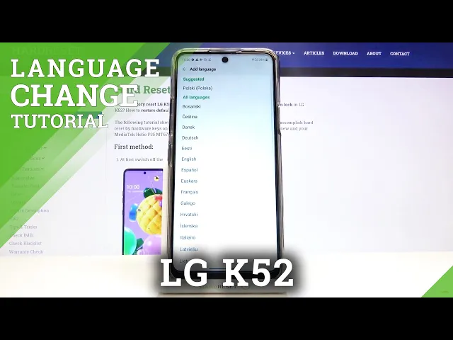 Video thumbnail for How to Change Language in LG K52 – Language Settings