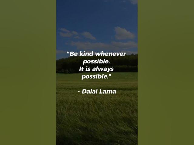 Video thumbnail for Be kind whenever possible. It is always possible...#zenquotes #shorts #bekind
