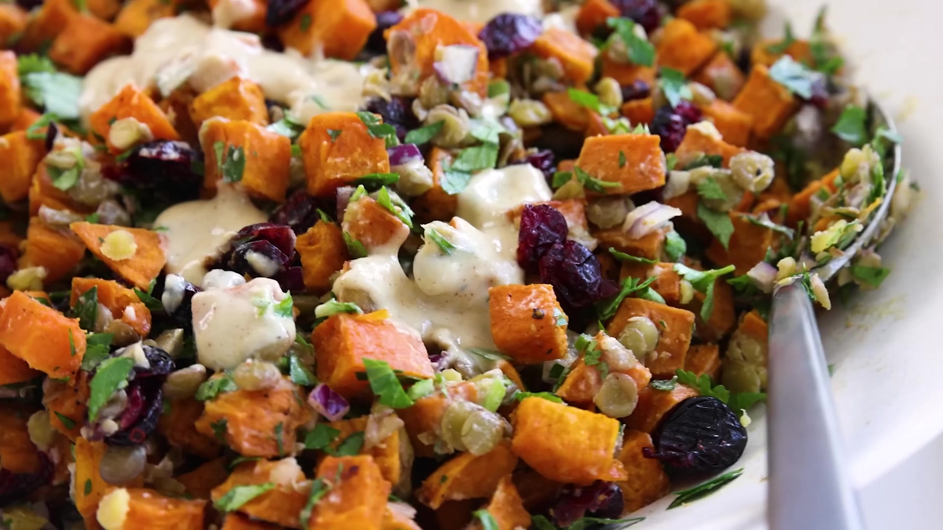 Video thumbnail for 92.SWEET POTATO SALAD ¦ I'm obsessed with this healthy fall salad recipe! (1080p 24fps)