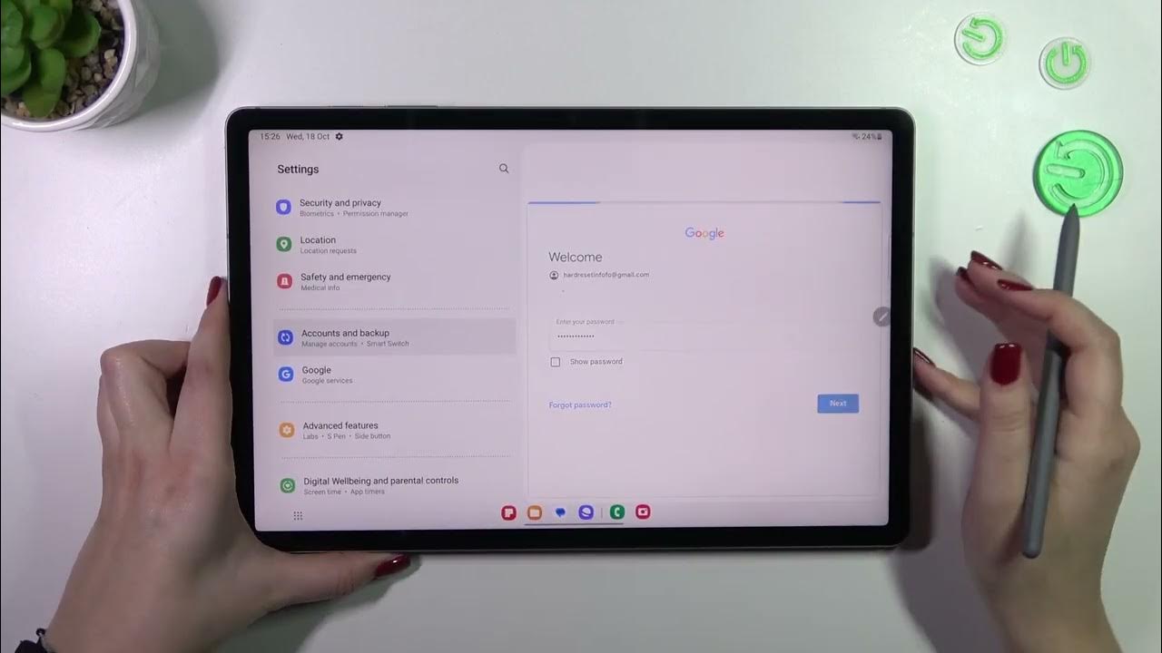 Video thumbnail for How to Add or Remove Google Account on SAMSUNG Galaxy Tab S9 FE+: Account Management Simplified!
