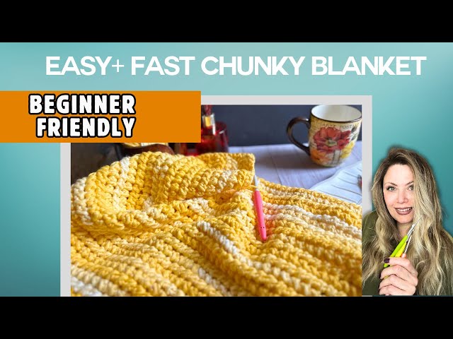 Video thumbnail for The Coffee Break Blanket — Easy Chunky Yarn Pattern for Beginners (Fast + Cozy!)