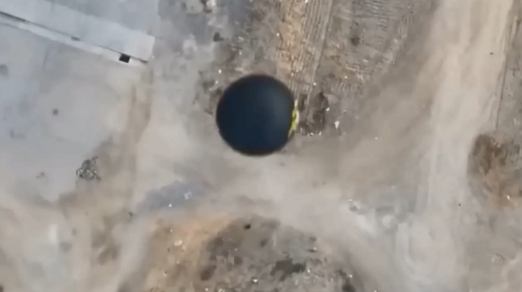 Video thumbnail for Amazing footage of a circular UFO with a sign flying over California.