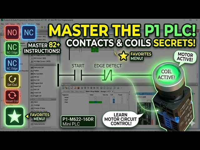 Video thumbnail for P1-M622-16DR Mini PLC – Contact and Coil Instructions!