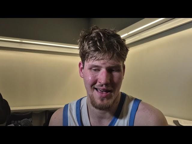 Video thumbnail for #UNC postgame interviews with Caleb Wilson, Derek Dixon and Henri Veesaar