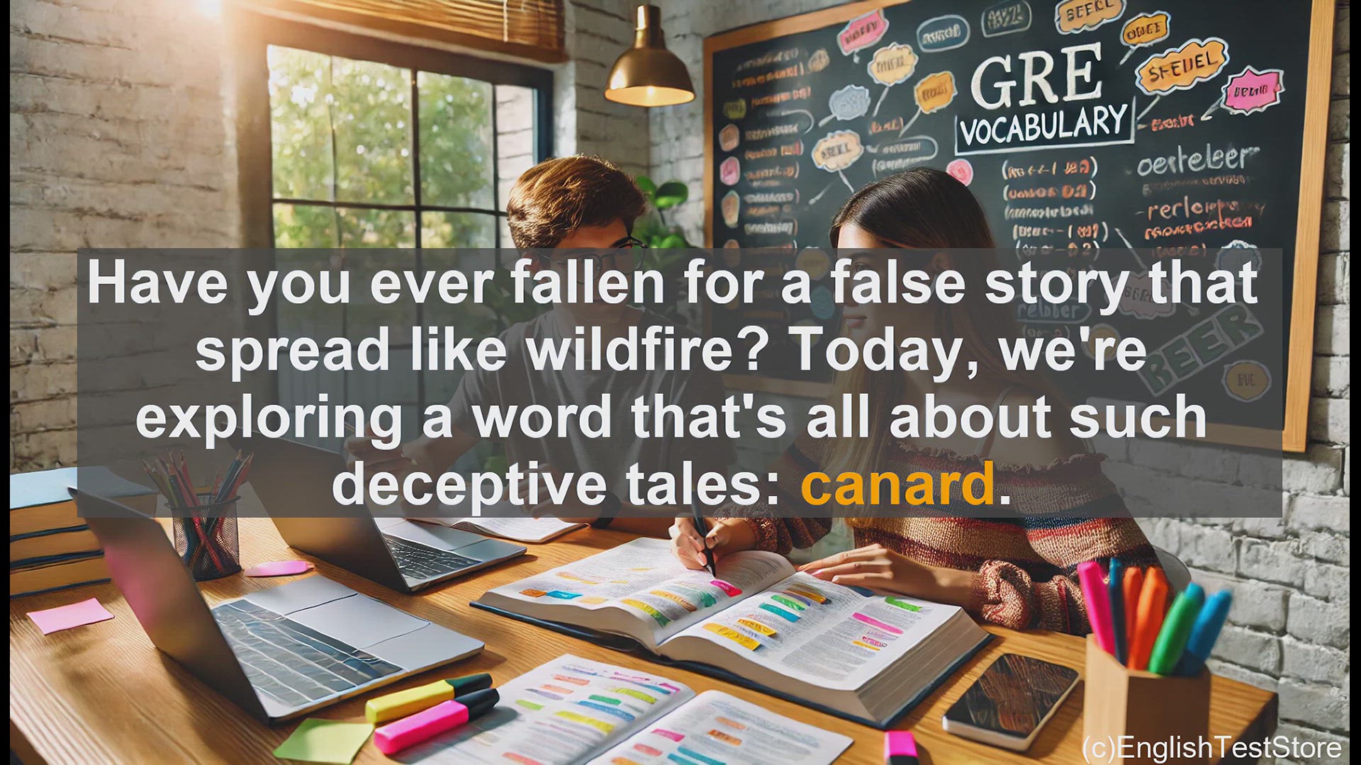 'Video thumbnail for GRE Vocabulary Lesson: Unraveling the Deception - Exploring the Meaning of 'Canard''