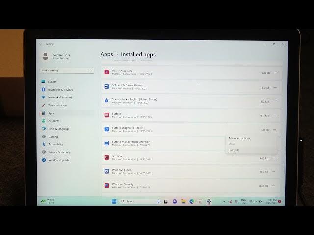 Video thumbnail for How To Uninstall Apps On LAPTOP MICROSOFT SURFACE GO 3
