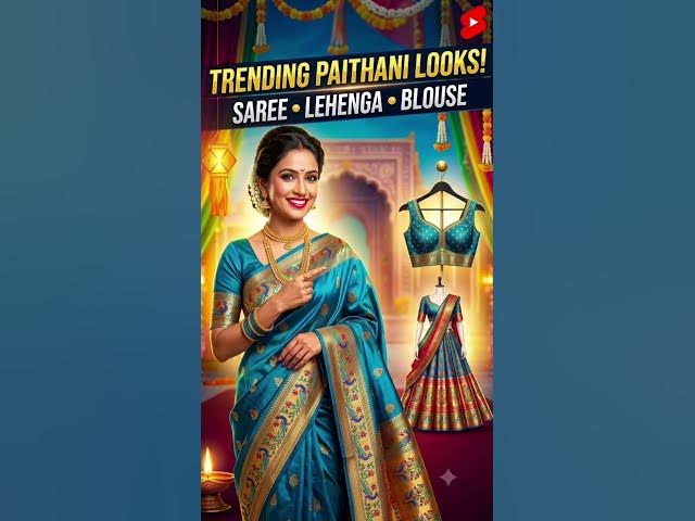 Video thumbnail for Paithani sarees, blouse and lehenga #paithanisaree #saree #youtubeshorts