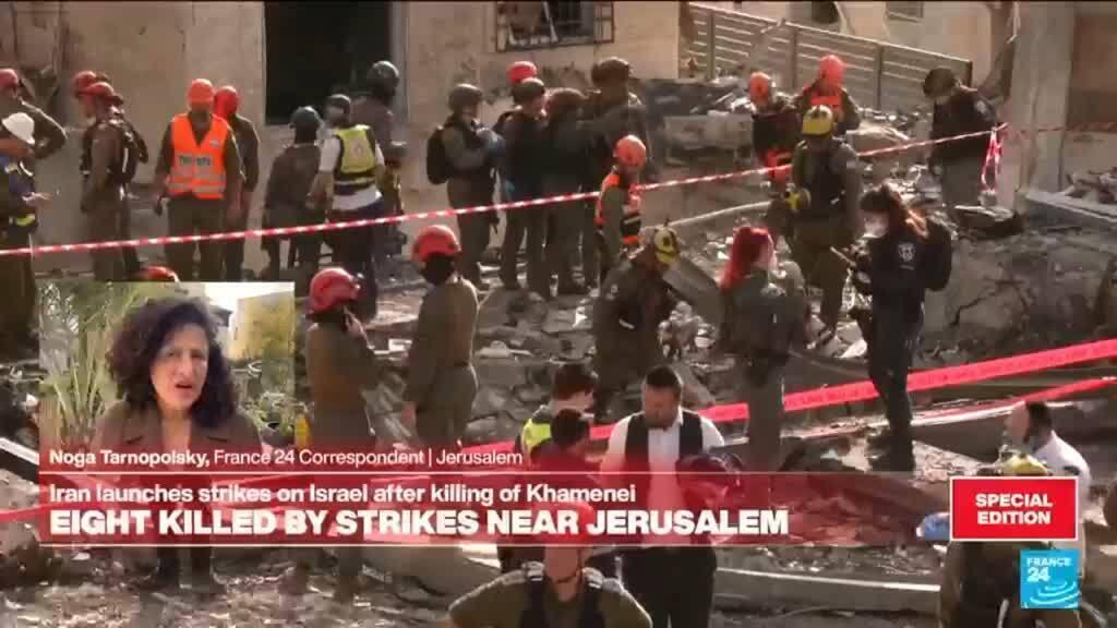 Video thumbnail for Iran launches strikes on Israel: Eight killed by strikes near Jerusalem