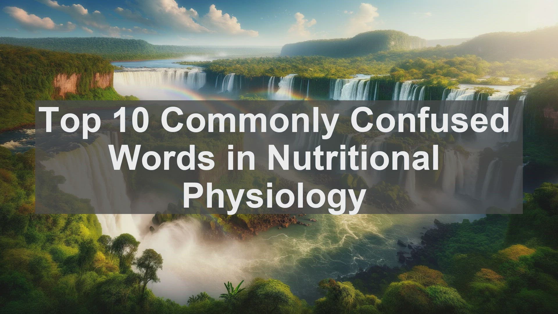 'Video thumbnail for Top 10 Commonly Confused Words in Nutritional Physiology'