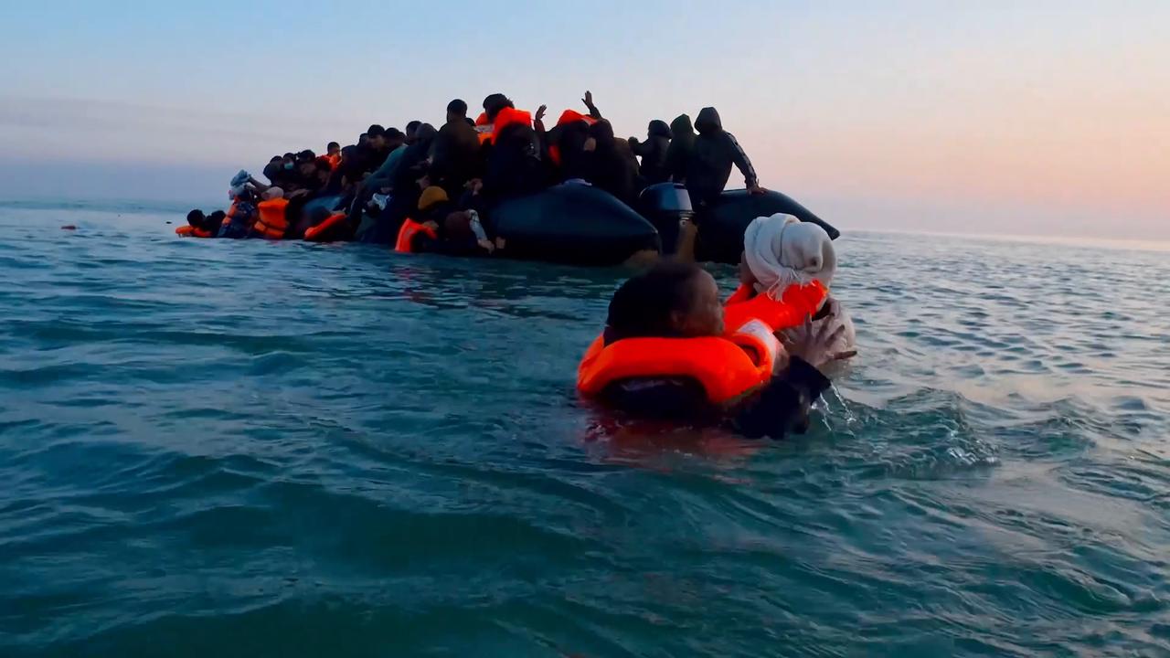 Video thumbnail for France: Boat carrying migrants attempts Channel crossing to UK from Calais.