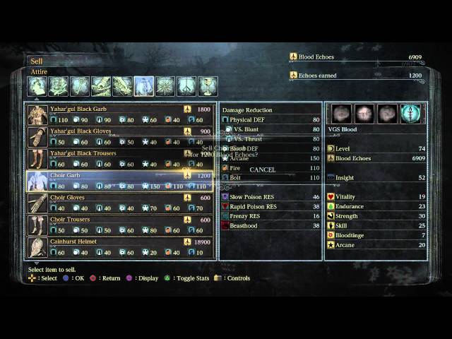 Video thumbnail for Bloodborne - Hunter's Dream: Purchase Cainhurst Attire (Armor) Helmet, Armor, Gauntlets, Leggings