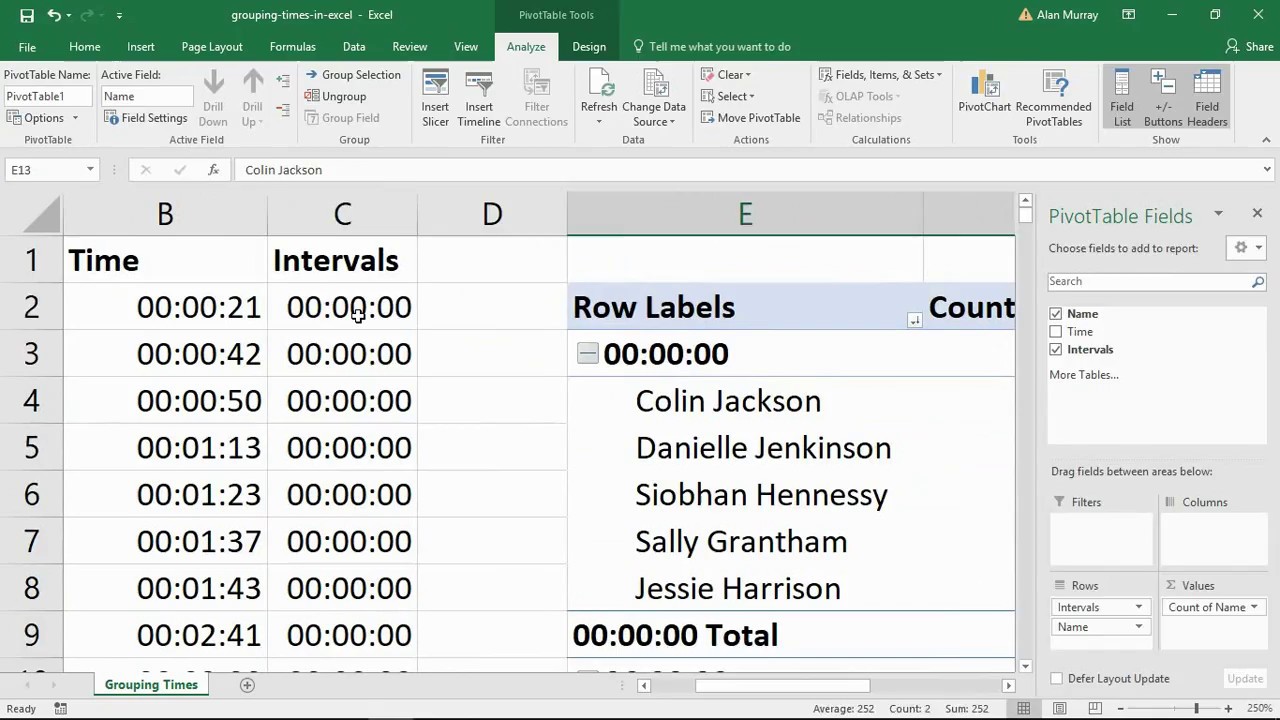 Video thumbnail for Group Times in Excel to Specific Intervals - Excel Formula