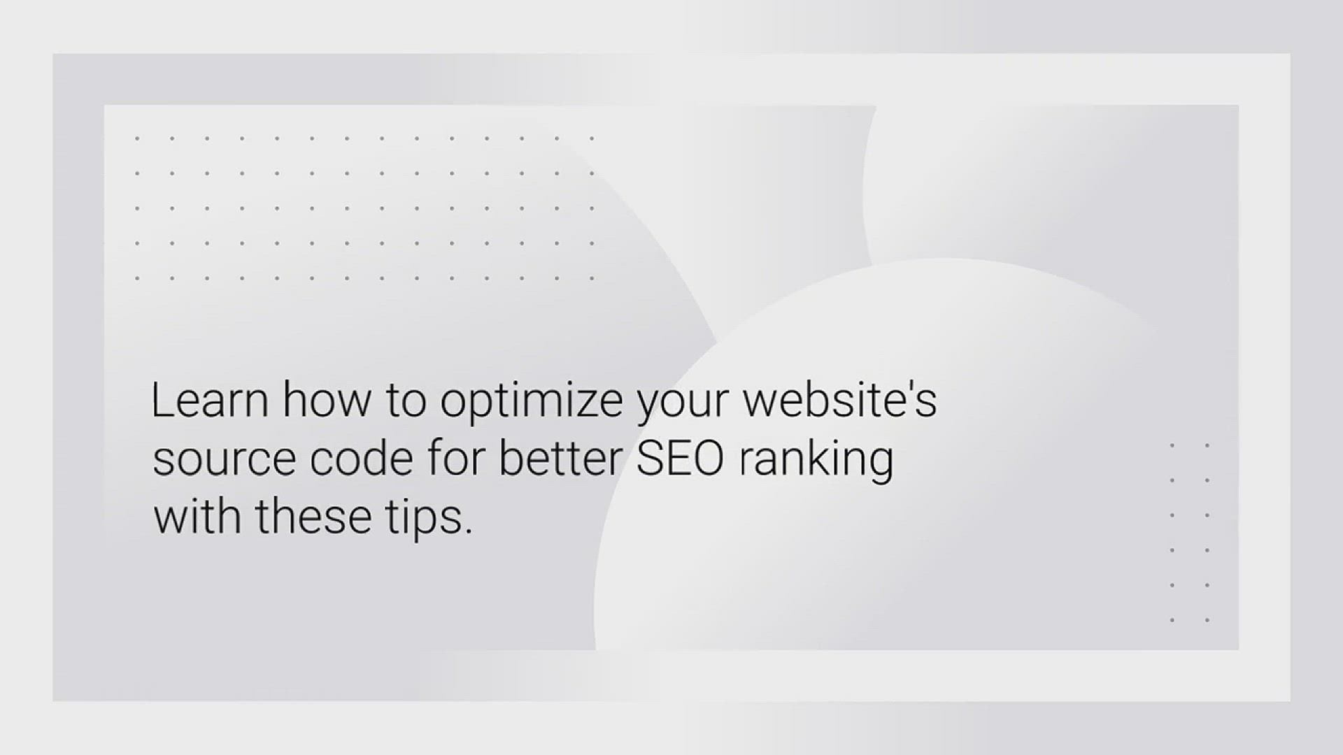 'Video thumbnail for Tips on How to Optimize the Source Code of Your Website for SEO'