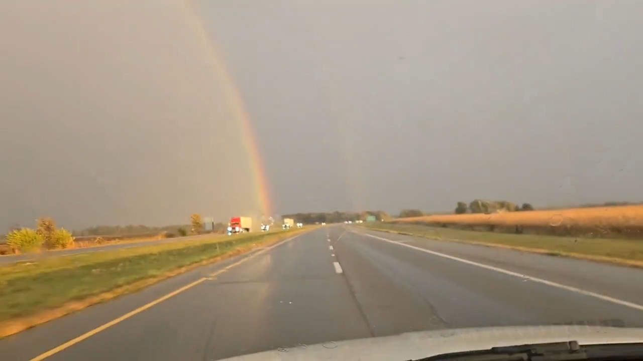 Video thumbnail for Double Rainbow Spanning the Ohio Sky