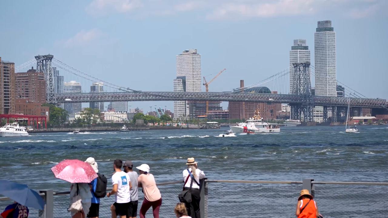 Video thumbnail for US: New York launches 250th independence anniversary festivities with ship parade.