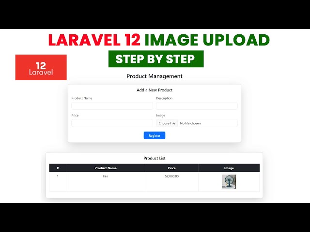Laravel 12 image upload step by step | Open Video