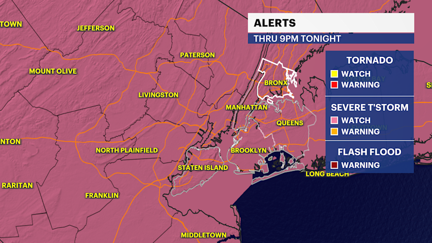 Video thumbnail for STORM WATCH: Severe thunderstorm watch until 9 p.m. for The Bronx