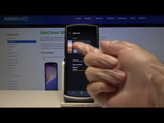 Video thumbnail for How to Manage Camera Watermark in Motorola Razr 5G - Personalize Pictures