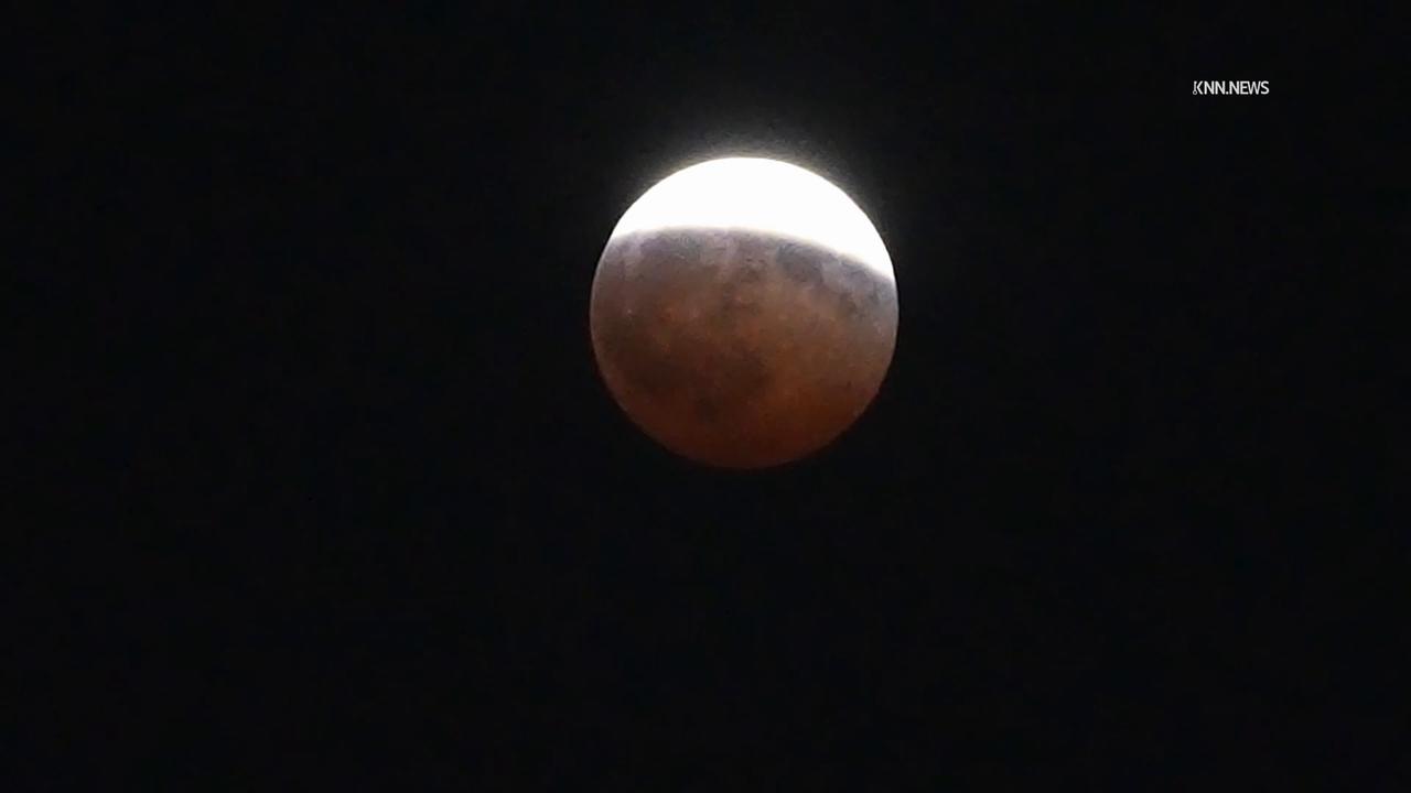 Video thumbnail for US, Los Angeles: Encino Near-Total Lunar Eclipse to Color Sturgeon Moon.