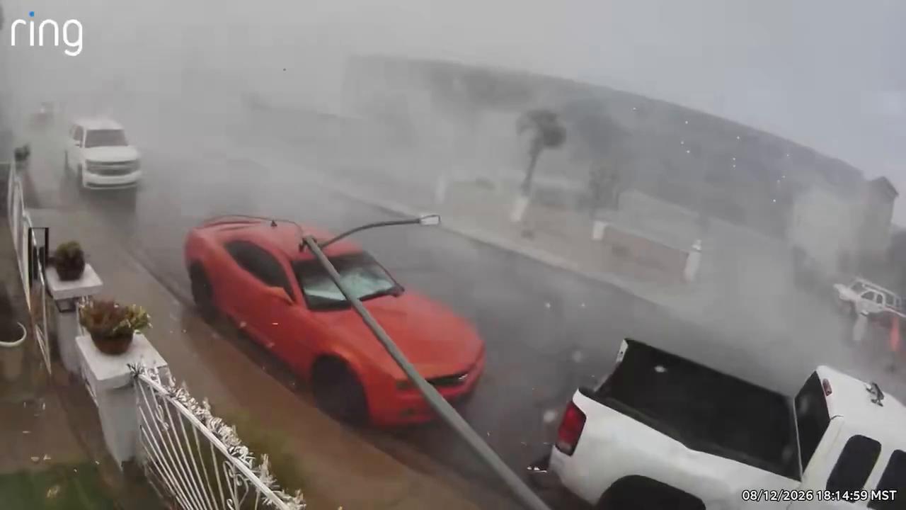 Video thumbnail for US: Microburst Topples Light Poles as Storms Sweep Phoenix Area.