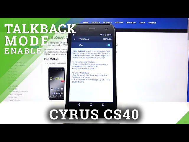 Video thumbnail for How to Enable TalkBack in CYRUS CS40 – Activate Voice Assistant