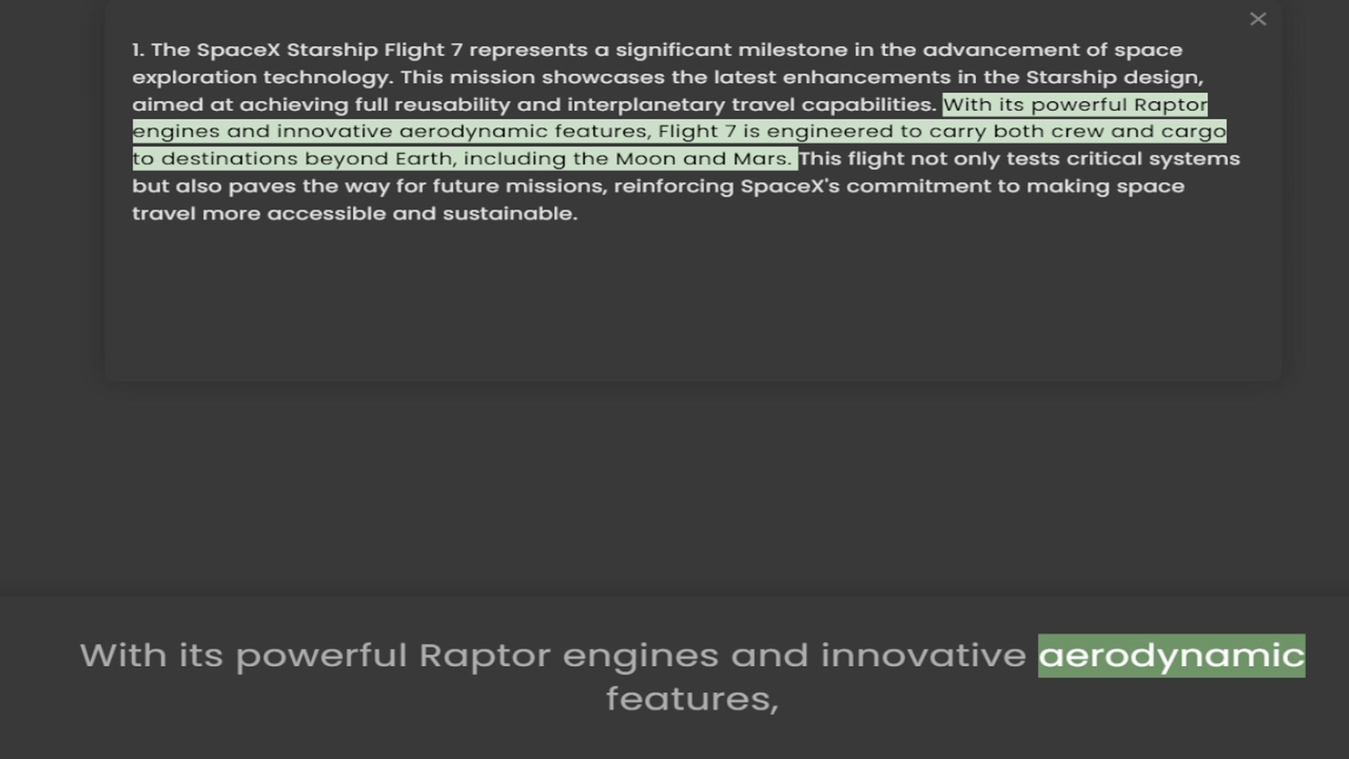 Video thumbnail for 1. The SpaceX Starship Flight 7 represents a significant milestone in the advancement of space exploration technology. This mission showcases the latest enhancements in the Starship design, aimed at achieving full reusability and interpla