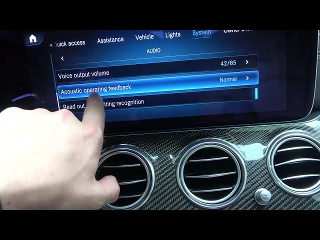 Video thumbnail for How to Change Acoustic Feedback Volume on Mercedes-AMG E63S 4Matic+ - Set Acoustic Feedback in MBUX