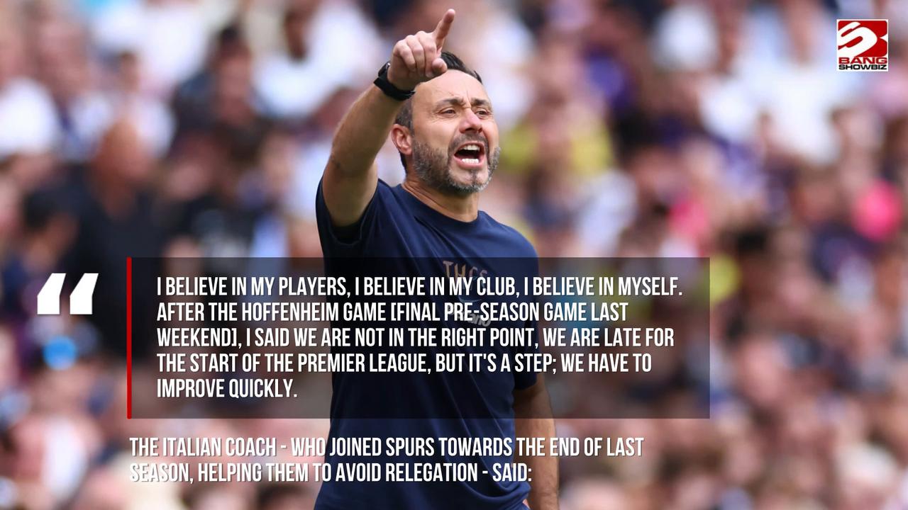 Video thumbnail for Roberto De Zerbi admits Tottenham 'are not a team yet'