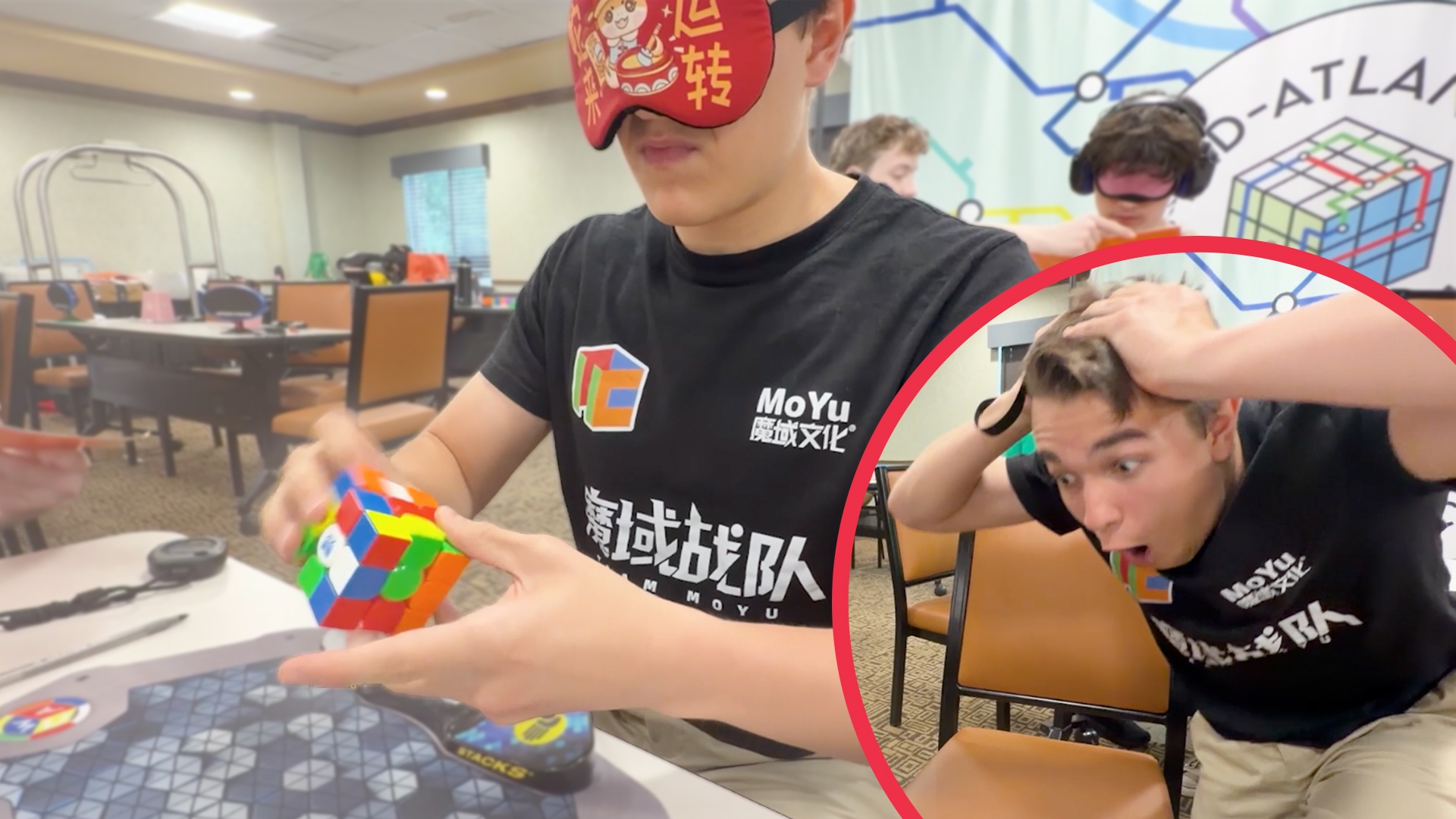 Video thumbnail for Fastest time to solve a 3x3x3 rotating puzzle cube blindfolded - 11.56 seconds by Tommy Cherry