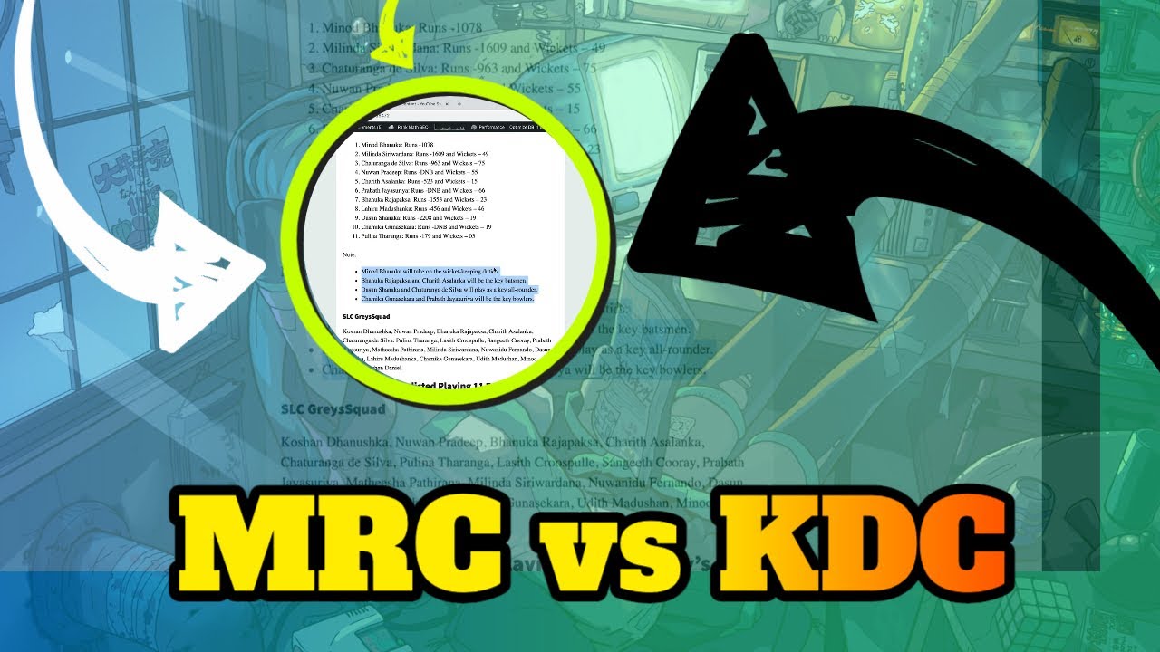 Video thumbnail for MRC VS KDC DREAM11 PREDICTION 1ST MATCH MRC vs KDC Dream11 Team