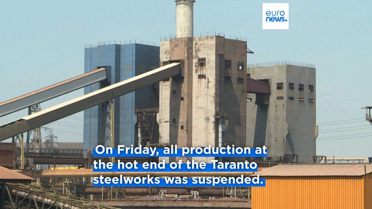 Video thumbnail for Former Ilva steelworkers to strike as shutdown threatens thousands of jobs in Italy