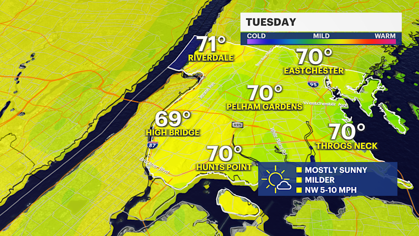 Video thumbnail for Sunshine and mild weather take over this week in The Bronx as nor'easter departs