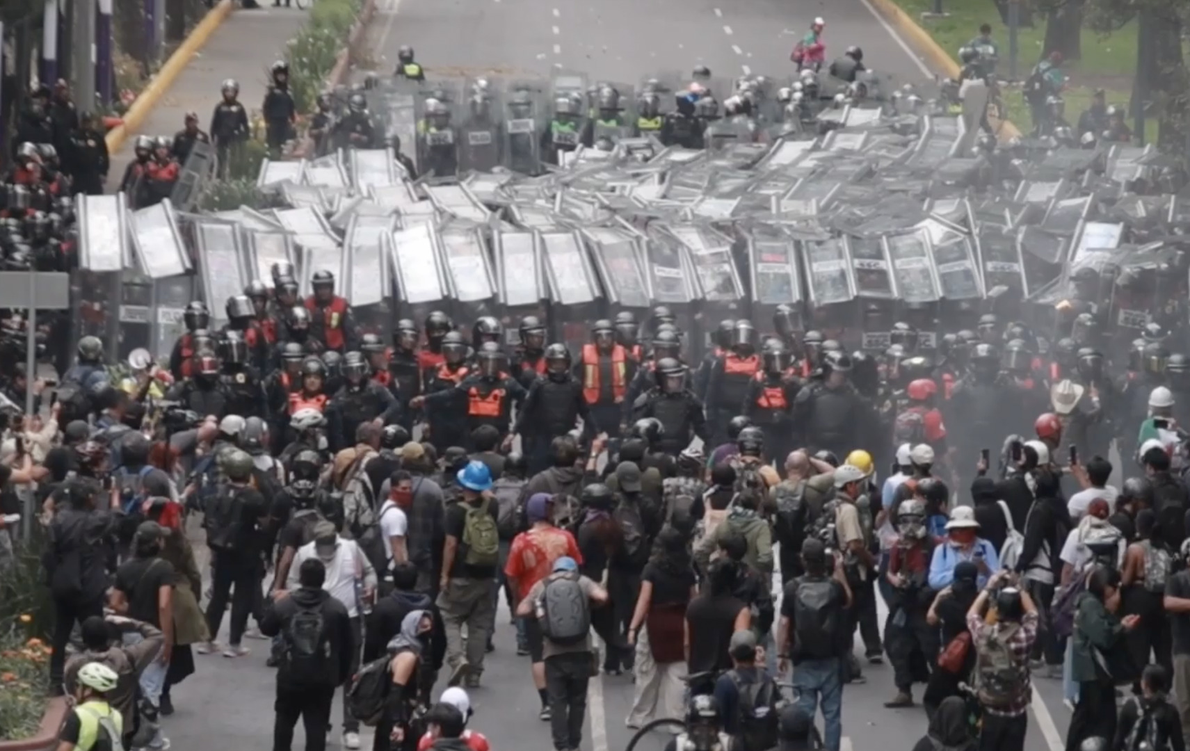 Video thumbnail for Protesters clash with police during World Cup opening match