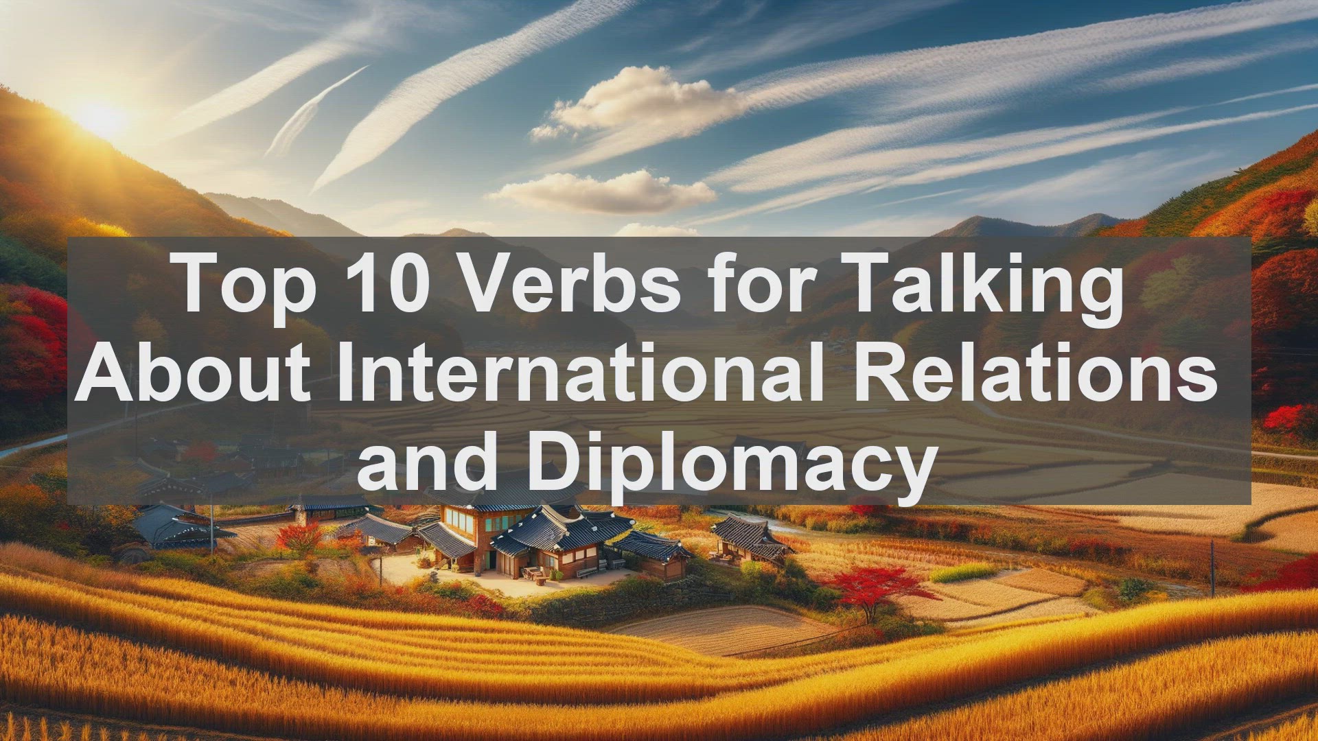 'Video thumbnail for Top 10 Verbs for Talking About International Relations and Diplomacy'