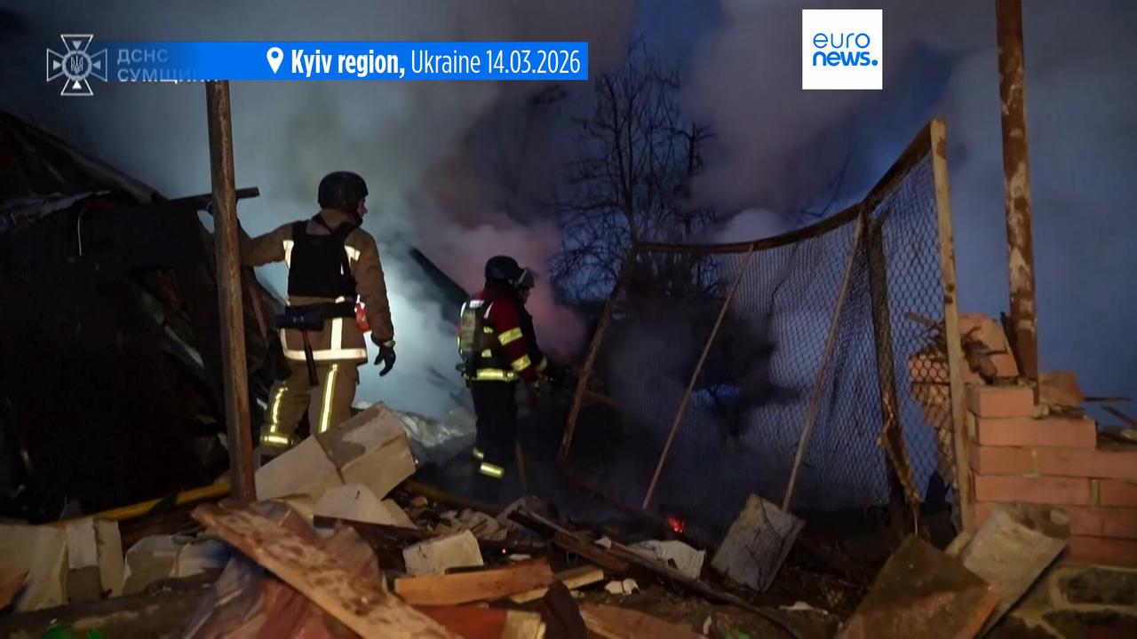 Video thumbnail for Russian strikes kill at least four people in Kyiv region as peace talks stall