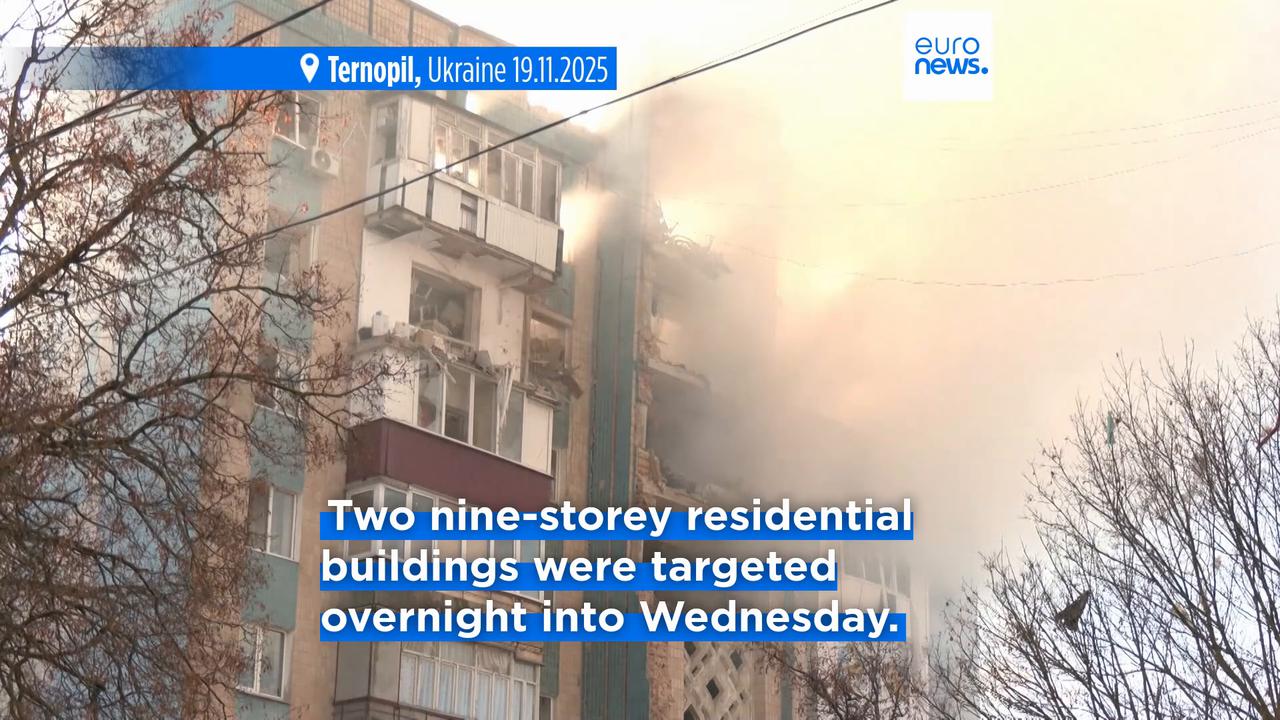Video thumbnail for Death toll from Russian airstrike on Ternopil in western Ukraine rises to 25, including children