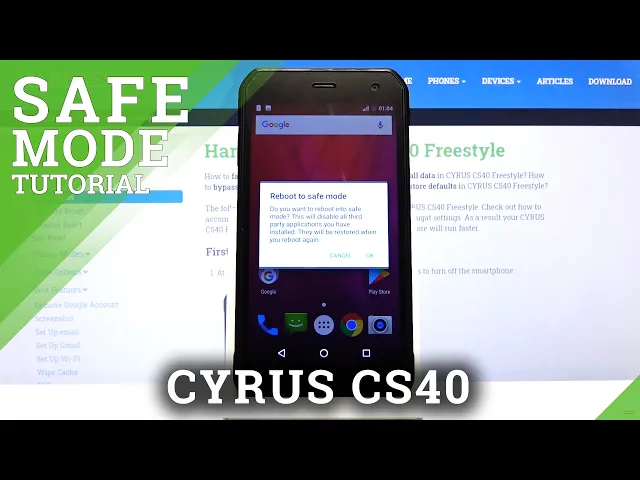 Video thumbnail for How to Open Safe Mode in CYRUS CS40 – Diagnostic Mode