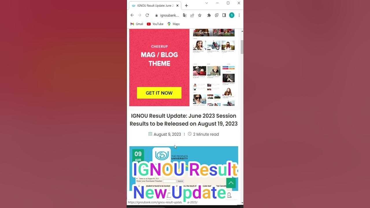 Video thumbnail for IGNOU Result New Update June 2023 | IGNOU Result 2023 | #ignouresult