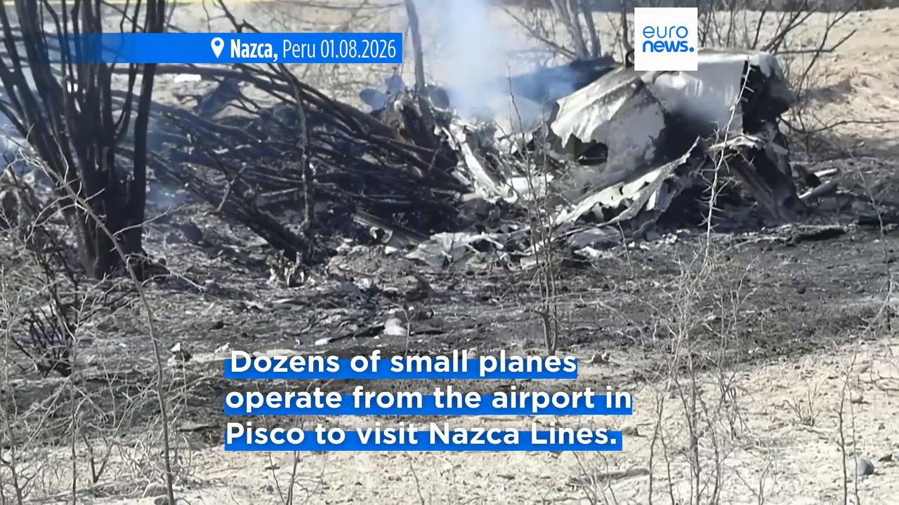 Video thumbnail for 13 dead after Nazca Lines tourist flight crashes in Peru