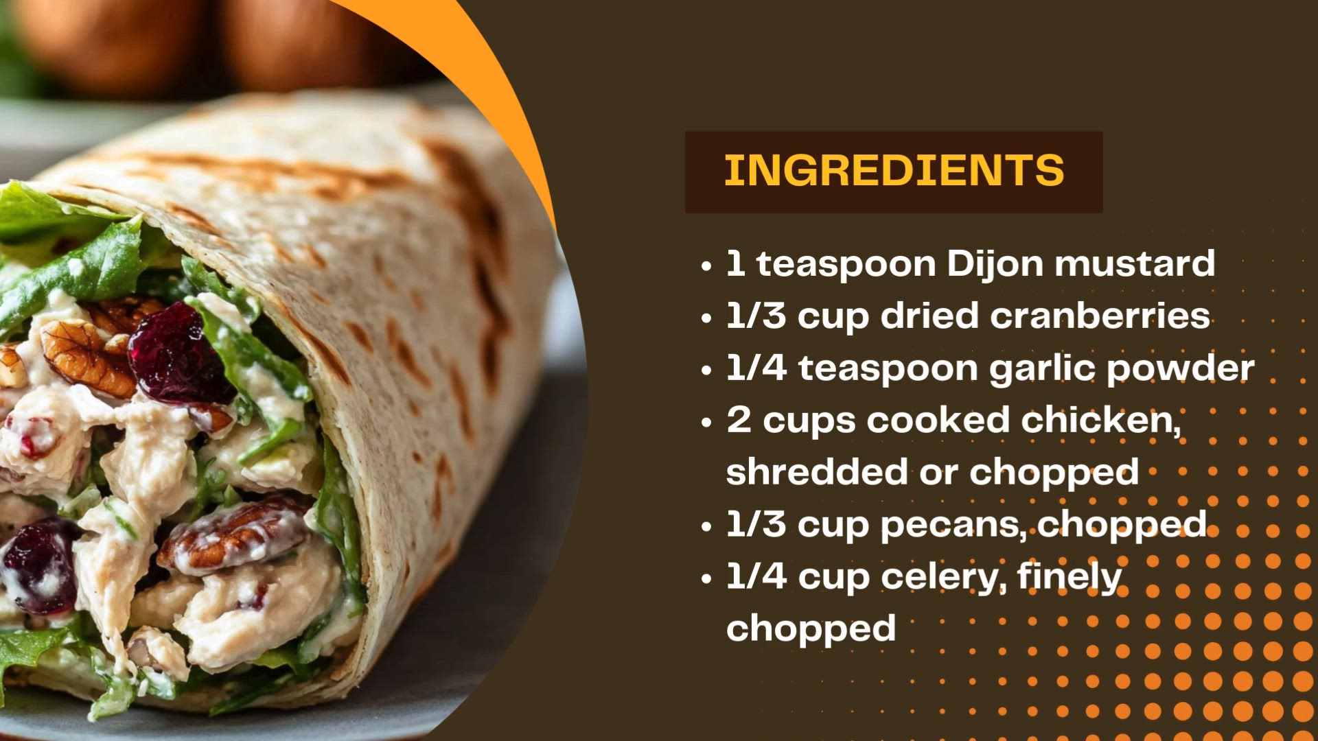 Video thumbnail for cranberry pecan chicken salad wraps