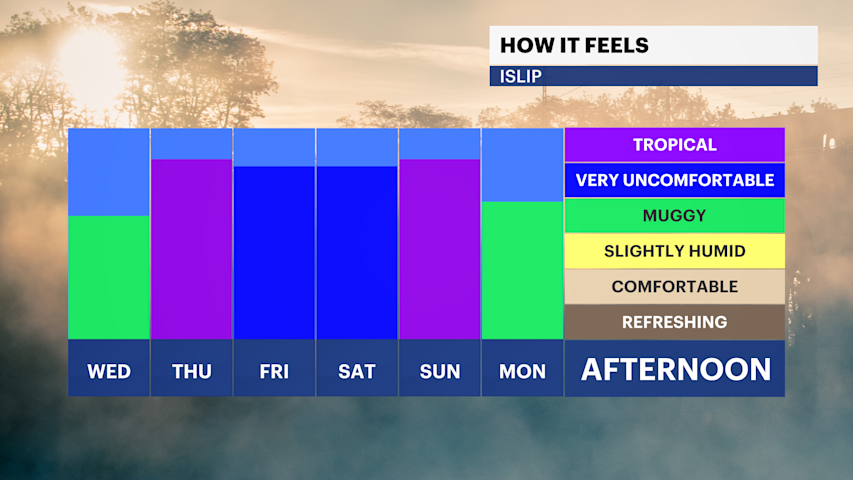 Video thumbnail for Uncomfortable humidity arrives this week with pop-up shower and storm chances