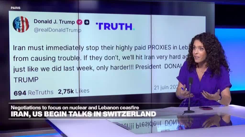 Video thumbnail for Trump threatens to strike Iran over support for Hezbollah as fighting continues in Lebanon