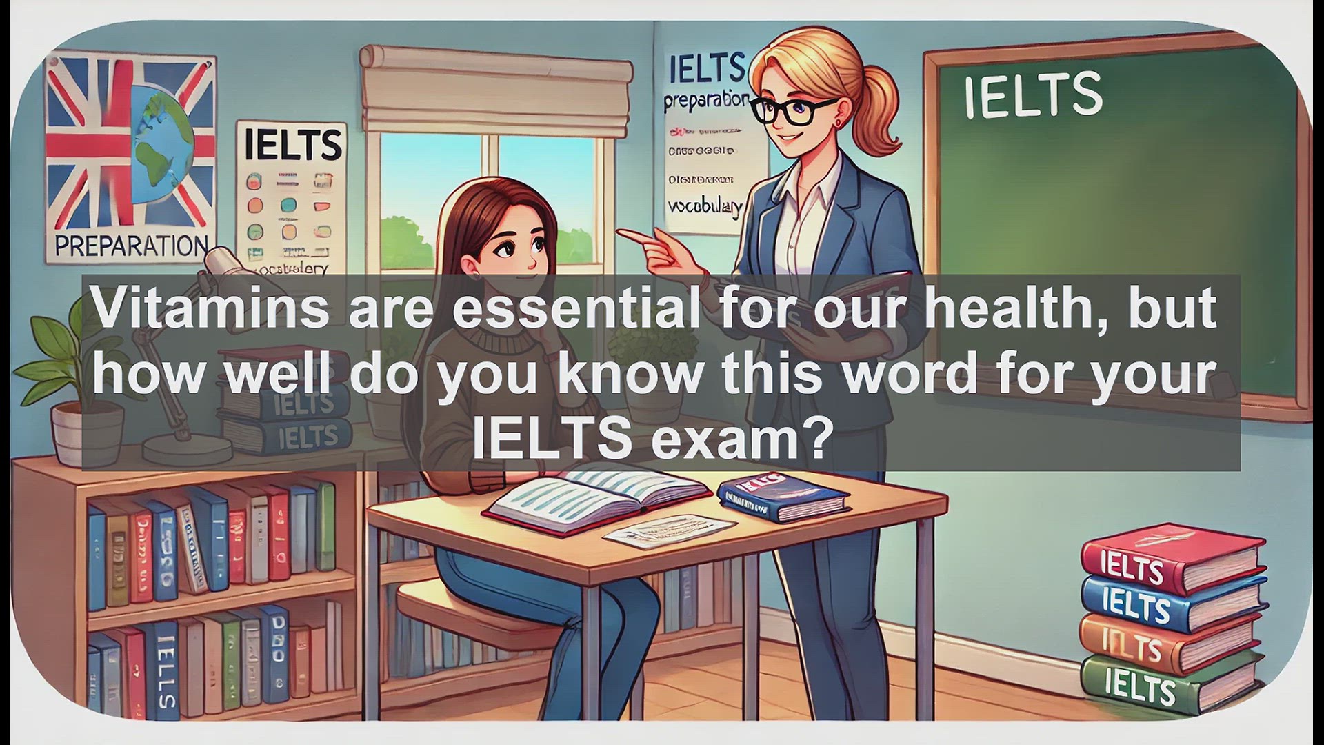 'Video thumbnail for 2500 Must Know IELTS 6.5 Vocabulary - Vitamin: Essential IELTS Vocabulary for Health and Nutrition'