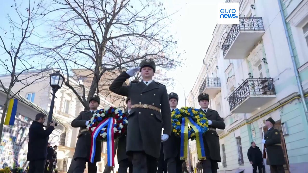 Video thumbnail for Russia fires barrage of missiles at Ukraine hitting transport network