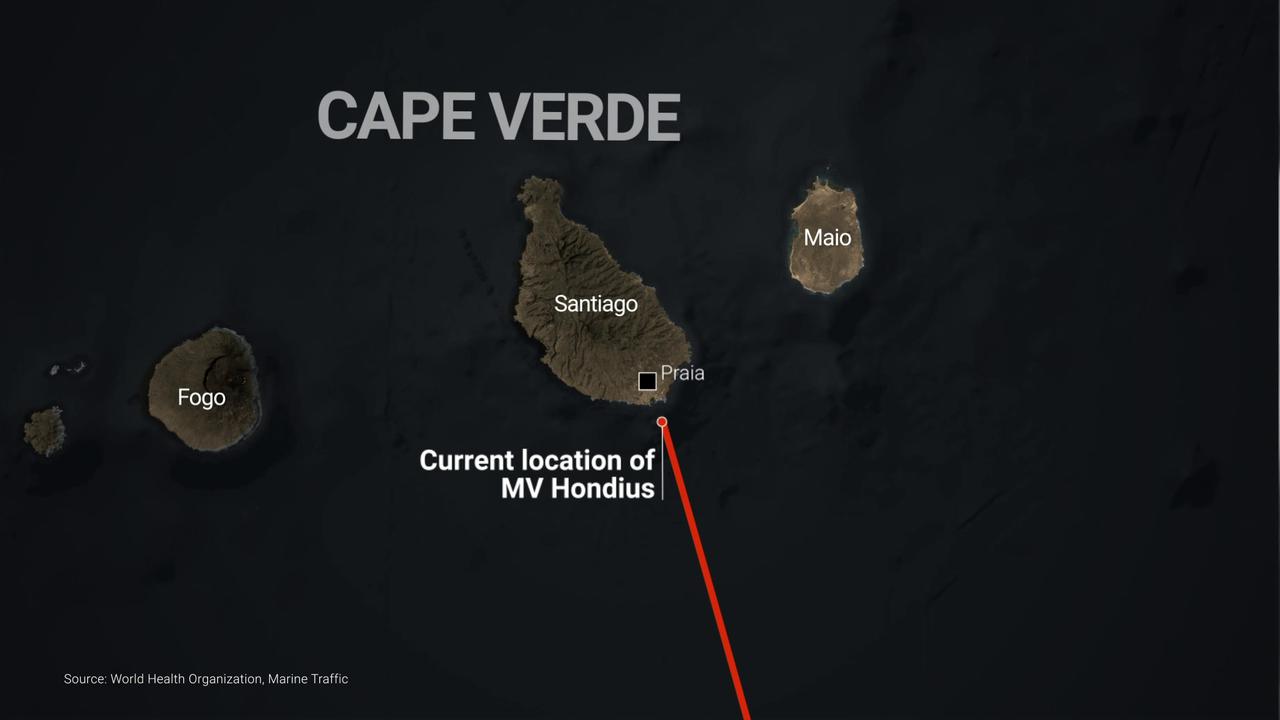 Video thumbnail for Cabo Verde: MOTION GPAPHICS - WHO says cruise ship hantavirus cases likely began with infection off board, risk low.