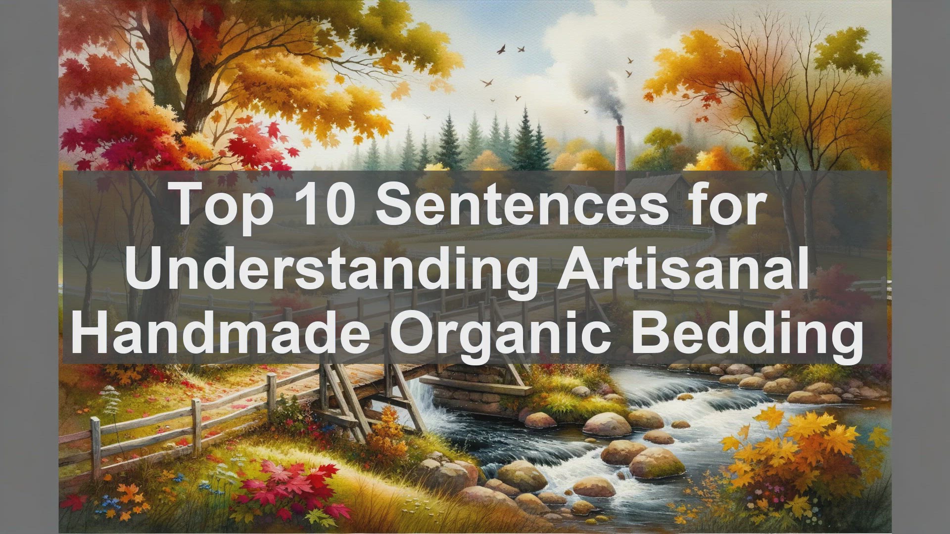 'Video thumbnail for Top 10 Sentences for Understanding Artisanal Handmade Organic Bedding'