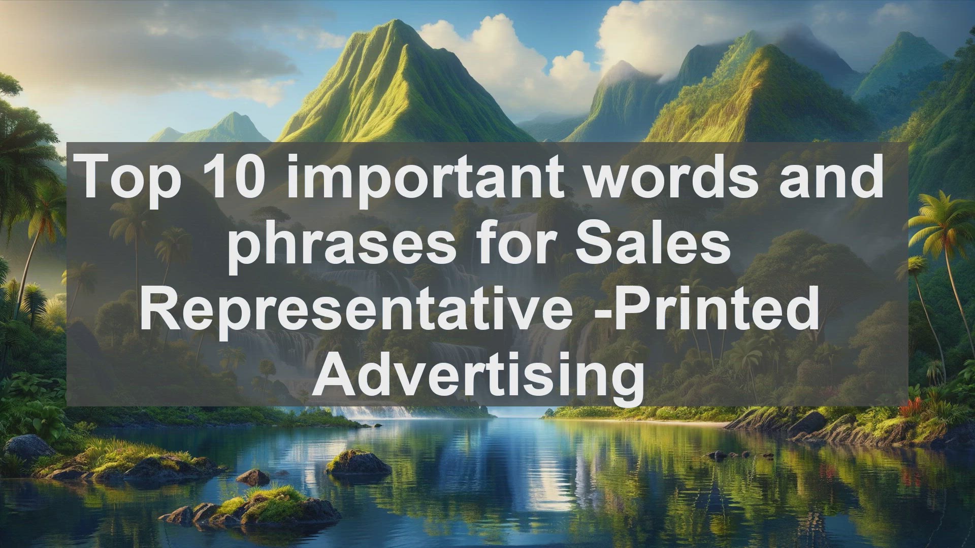 'Video thumbnail for Top 10 important words and phrases for Sales Representative Printed Advertising'