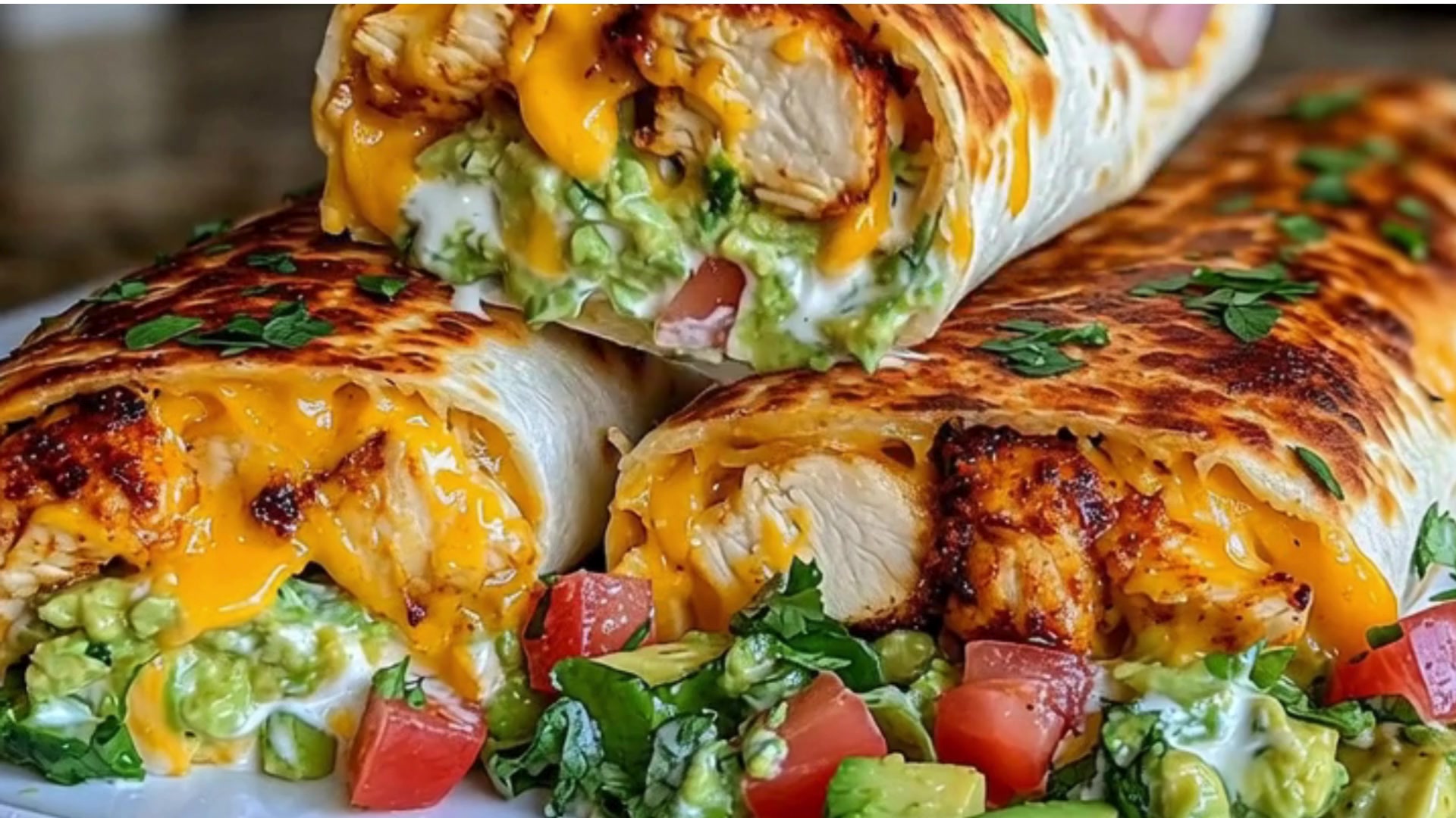 Video thumbnail for Chicken Avocado Ranch Burritos Recipe | Easy & Creamy Homemade Wraps