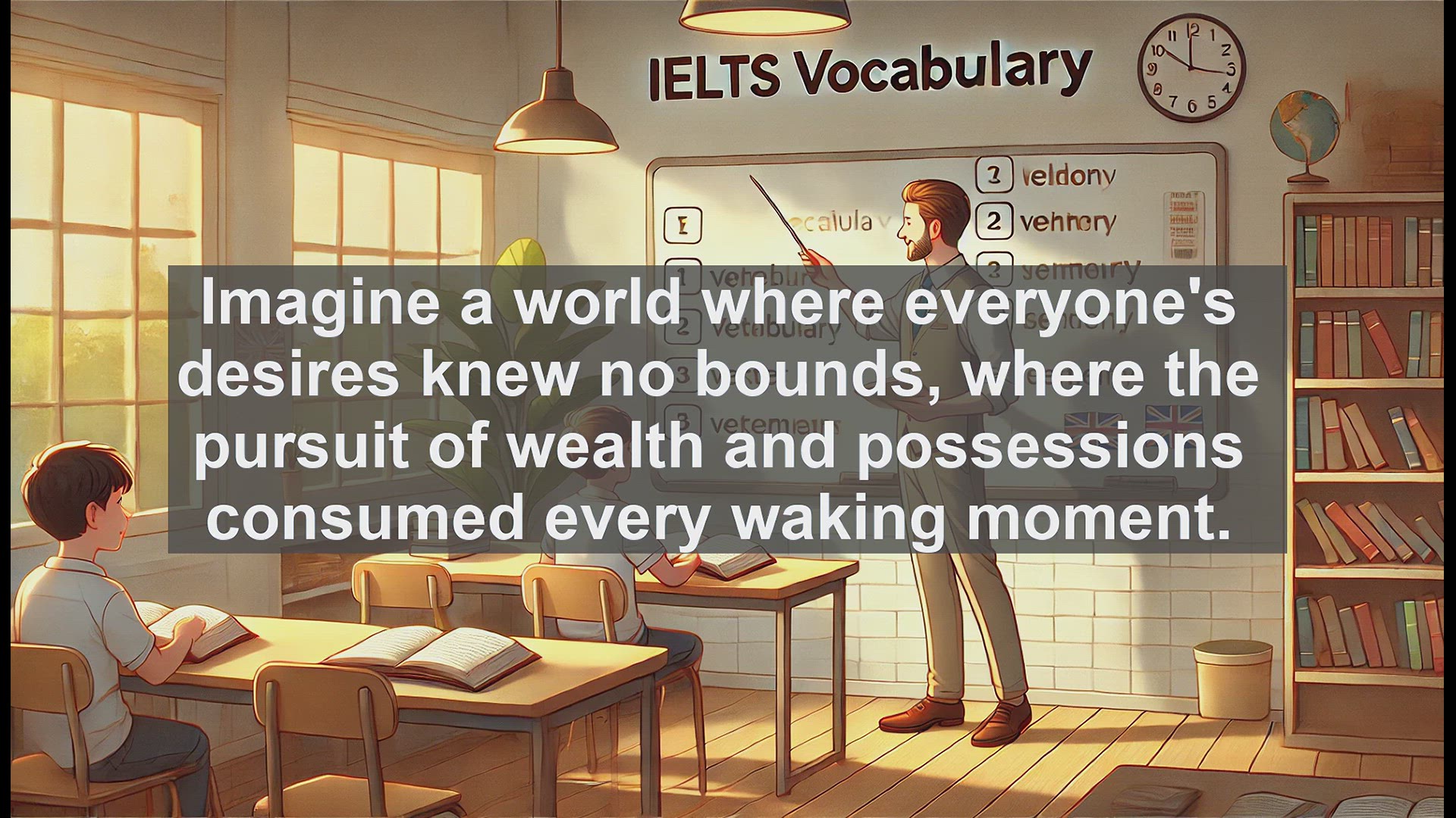 'Video thumbnail for 5000 Must Know IELTS 8.0 Vocabulary - Cupidity: The Excessive Desire for Wealth and Possessions'