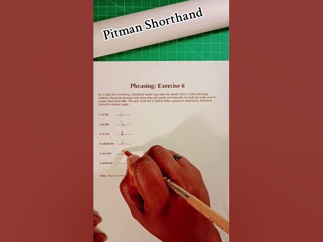 Video thumbnail for Pitman Shorthand #pitmanshorthand #shorthand #shorthandwriting #phrases #exercise6